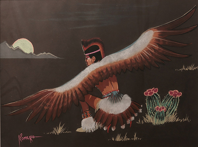 Eagle dancer in desert (Romero)