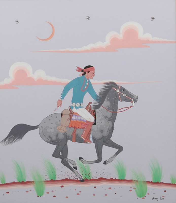 Navajo rider on galloping horse