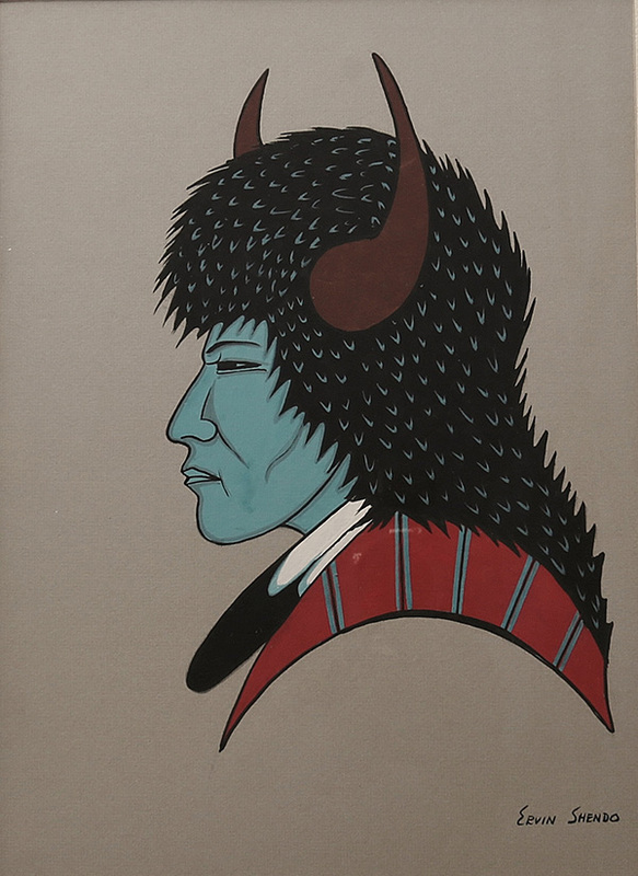 Profile of blue-faced buffalo dancer