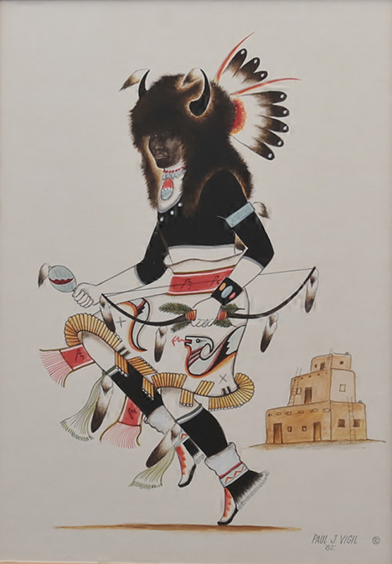 Buffalo dancer with black face