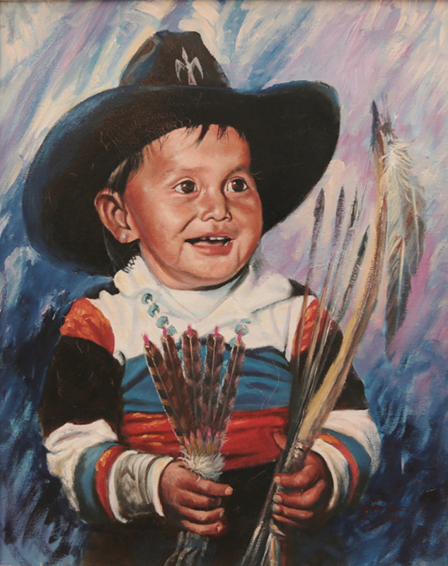 Portrait of young Navajo boy