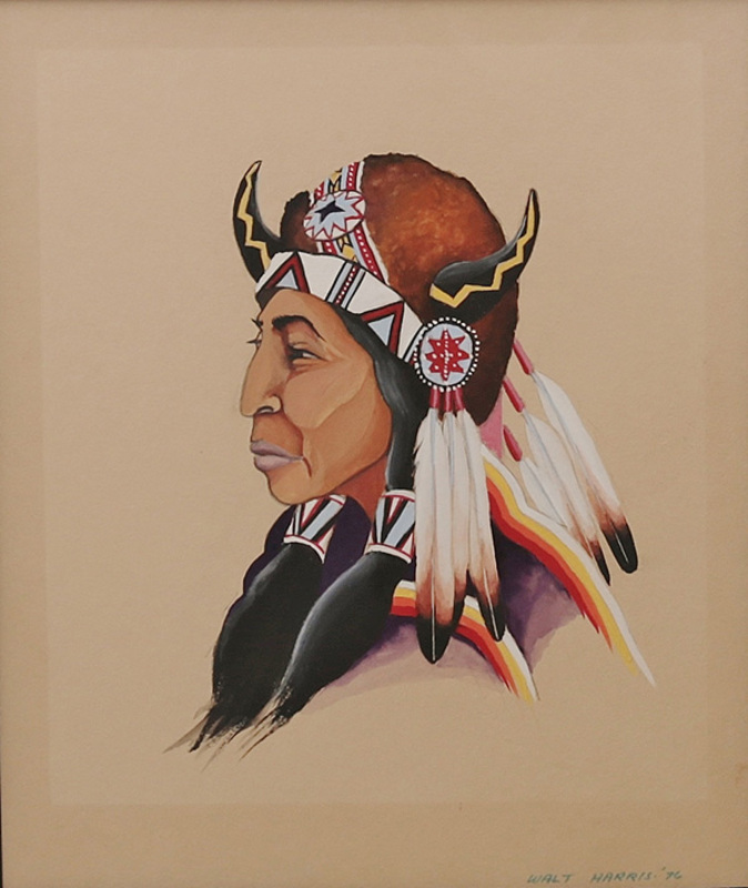 Profile of Chief in buffalo headdress