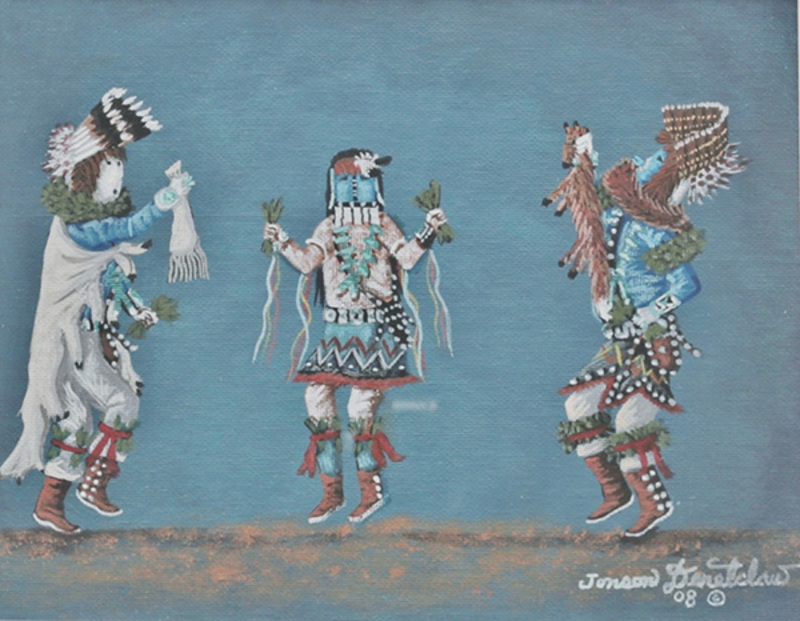 Three Kachina dancers