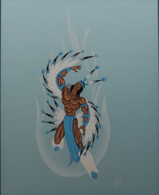 Eagle dancer in blue