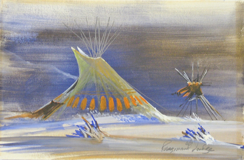 Winter scene with tipi