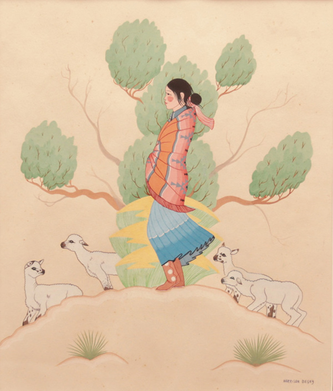 Navajo shepherdess in shawl II